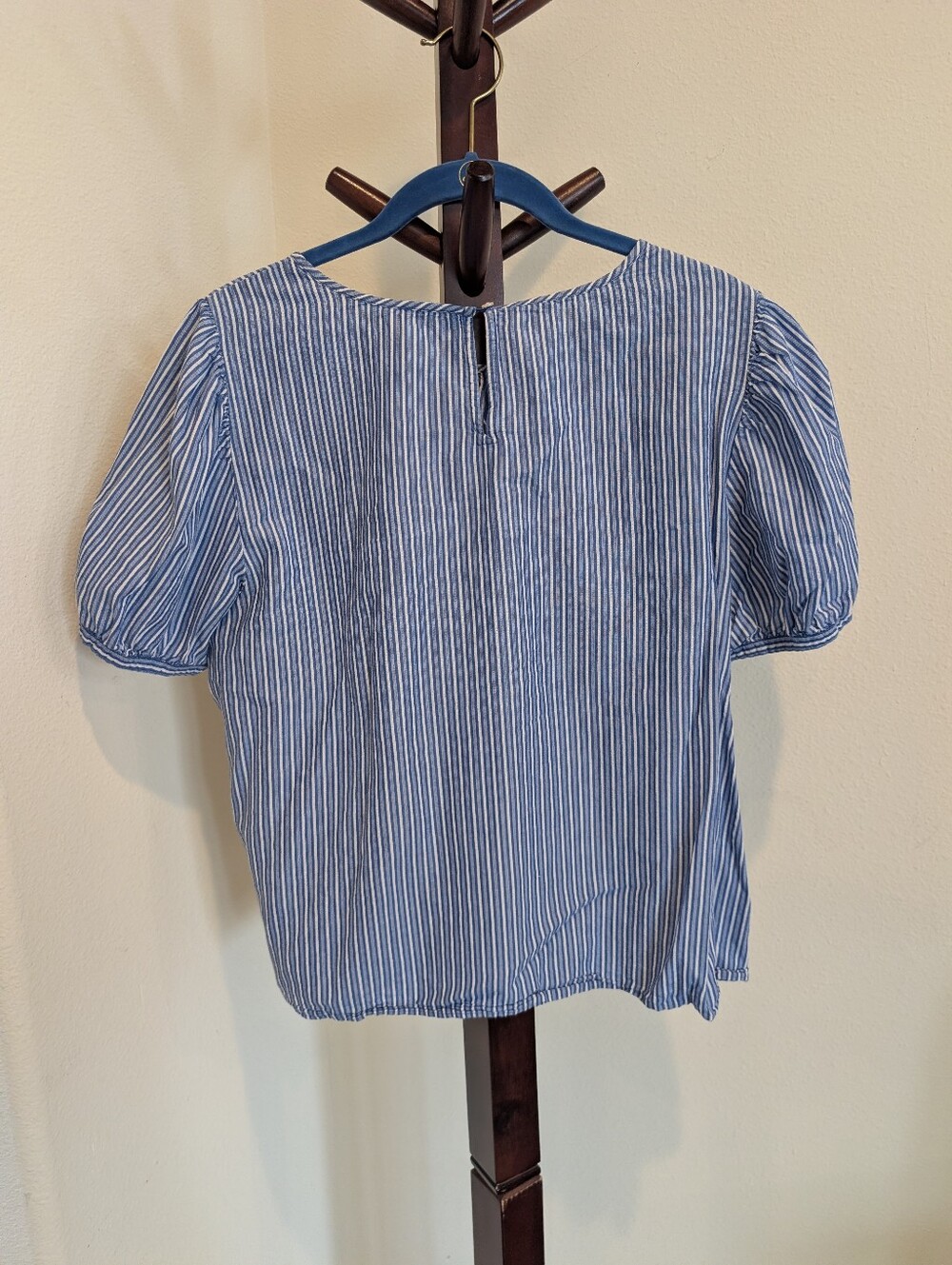 J Crew Cotton Blue Stripe Short Sleeve Two Top Bundle, Size L - Picture 16 of 16